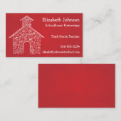Schoolhouse Teachers Visitekaartje RED (Voorkant / Achterkant)