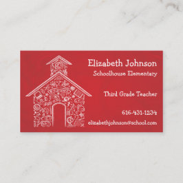 Schoolhouse Teachers Visitekaartje RED