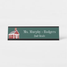 Schoolhuis Groene Teacher's Desk Hanging Wall