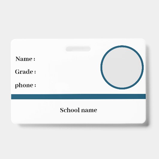 schoolidentiteitsbewijs badge (Voorkant)