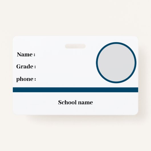 schoolidentiteitsbewijs badge (Voorkant)