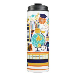 Schoolillustraties, aangepaste naam tumbler thermosbeker