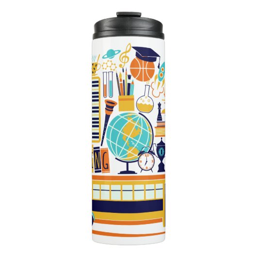 Schoolillustraties, aangepaste naam tumbler thermosbeker (Voorkant)
