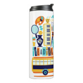 Schoolillustraties, aangepaste naam tumbler thermosbeker (Gedraaid links)