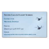 schoolinstructeur-piloot-helikoptervlucht magnetisch visitekaartje (Voorkant)