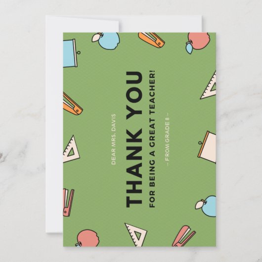 Schoolitems - Geweldige leerlingenwaardering week Bedankkaart (Voorkant)