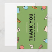 Schoolitems - Geweldige leerlingenwaardering week Bedankkaart (Voorkant / Achterkant)