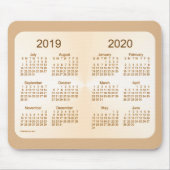 Schooljaar 2019-2020 Sun Tan Calendar van Janz Muismat (Voorkant)