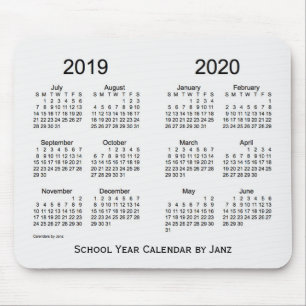 Schooljaar 2019-2020 Witte rokerkalender van Janz Muismat