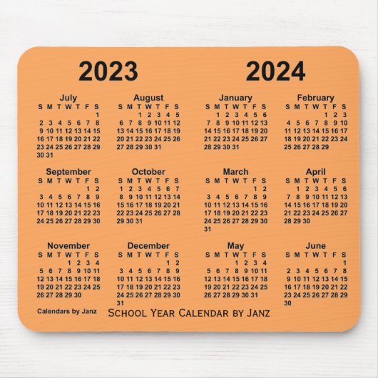 Schooljaar 2023-2024 Agenda van Janz Sandy Brown Muismat (Voorkant)