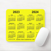 Schooljaar 2023-2024 Agenda van Janz Yellow Muismat (Met muis)