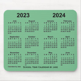 Schooljaar 2023-2024 Agenda van Janz Zee Green Muismat