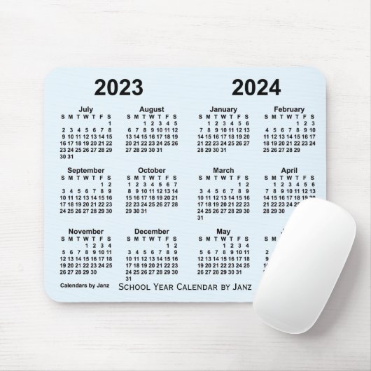 Schooljaar 2023-2024 door Janz Alice Blue Muismat (Met muis)