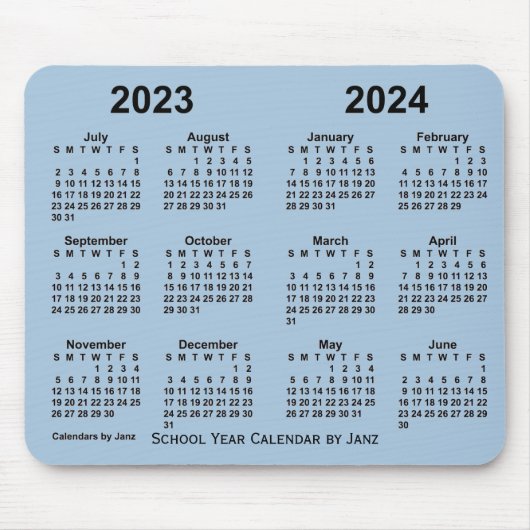 Schooljaar 2023-2024 door Janz Steel Blue Muismat (Voorkant)