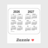 Schooljaar 2026-2027 Agenda van Janz Transparant Sticker (Vel)