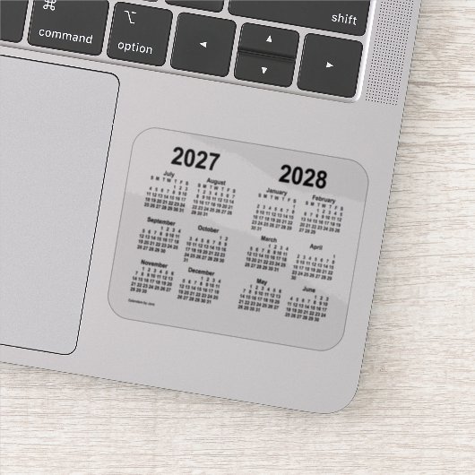 Schooljaar 2027-2028 Agenda van Janz Transparant Sticker (Detail)