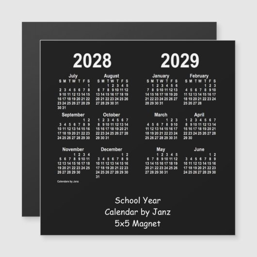 Schooljaar 2028-2029 Agenda van Janz Neon White (Voorkant / Achterkant)