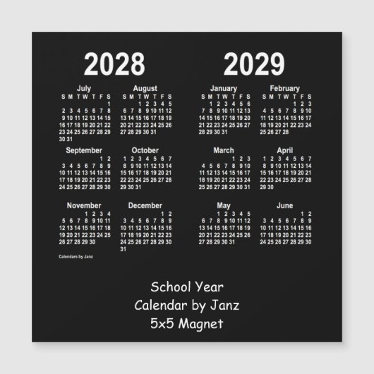 Schooljaar 2028-2029 Agenda van Janz Neon White (Voorkant)