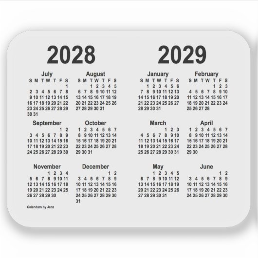 Schooljaar 2028-2029 Agenda van Janz Transparant Sticker (Voorkant)
