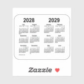 Schooljaar 2028-2029 Agenda van Janz Transparant Sticker (Vel)