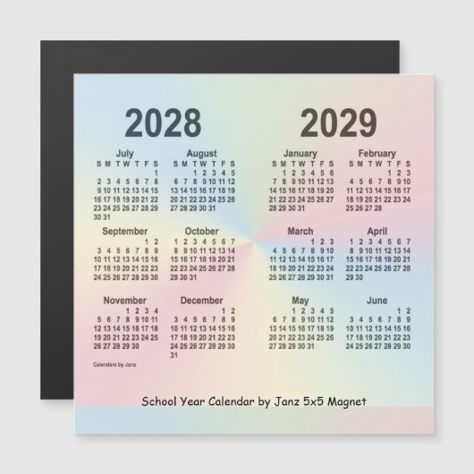 Schooljaar 2028-2029 Rainbow-agenda van Janz (Voorkant / Achterkant)