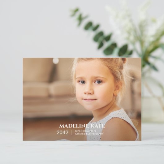 Schooljaar Foto Keepsake Kaart (Staand voorkant)