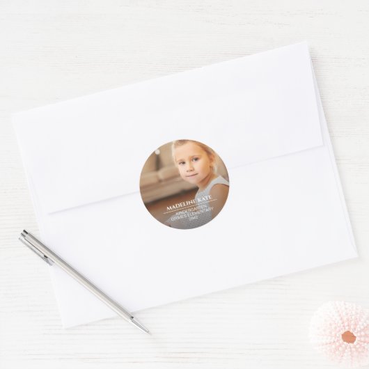 Schooljaar Keepsake foto Ronde Sticker (Envelop)