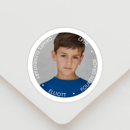 Schooljaar Keepsake foto Ronde Sticker