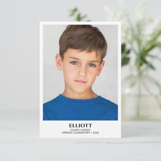 Schooljaar Keepsake fotokaart (Staand voorkant)