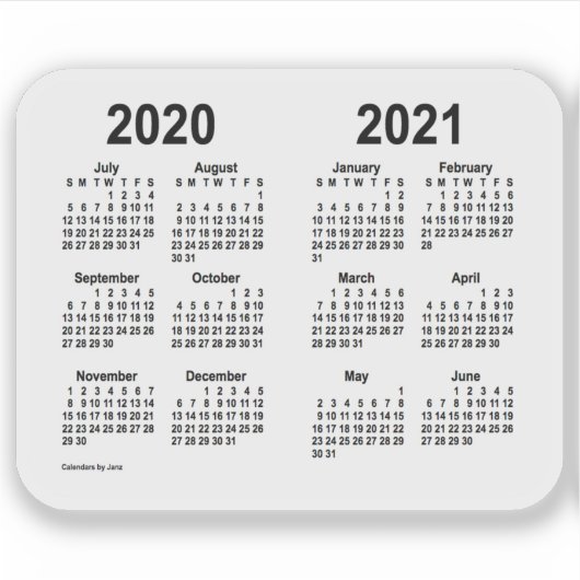 Schooljaarkalender 2020-2021 door Janz Transparant Sticker (Voorkant)