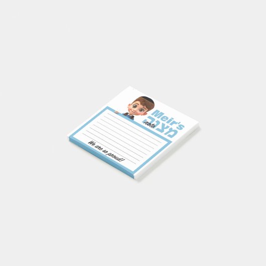 schooljongen mitswa plaknotitie post-it® notes (Schuin)