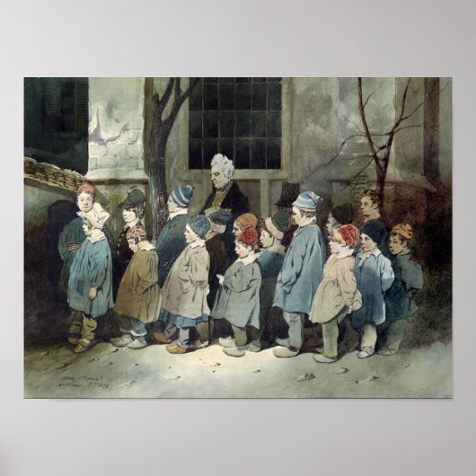 Schooljongens op de speelplaats poster (Voorkant)