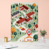 Schoolkaart op maat met "You Are Here" Acryl Bord (Huwelijk)