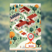 Schoolkaart op maat met "You Are Here" Acryl Bord (Neutraal)