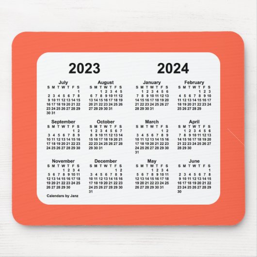 Schoolkalender 2023-2024 van Janz Tomato Red Muismat (Voorkant)