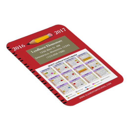 Schoolkalender Magneet (Rechterzijde)