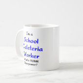 schoolkantine medewerker koffiemok (Voorkant links)