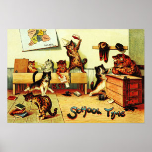 Schoolkat Louis Wain Poster