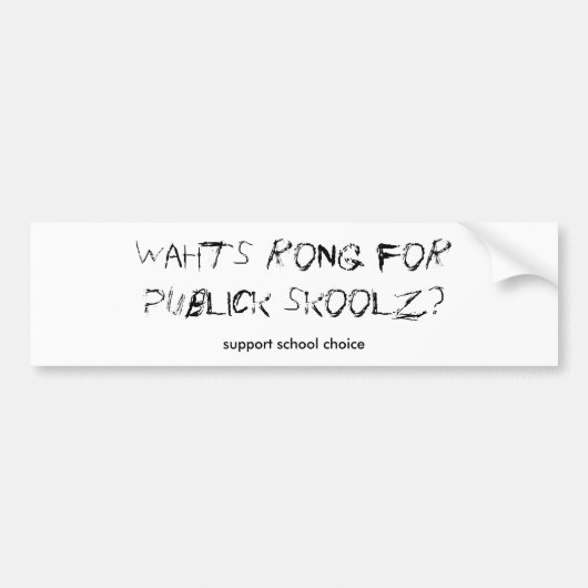 Schoolkeuze ondersteunen bumpersticker (Voorkant)