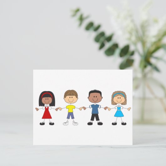 Schoolkinderen Briefkaart (Staand voorkant)