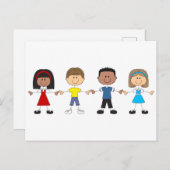 Schoolkinderen Briefkaart (Voorkant / Achterkant)