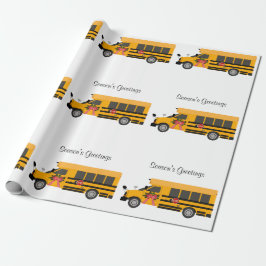 Schoolkinderen met speciale kerstdagen cadeaupapier