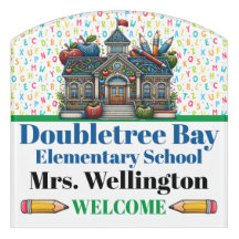 Schoolklaslokaal deurbord