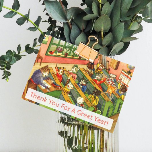 Schoolklasse met kittens Leerlingenkaart Bedankkaart