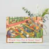 Schoolklasse met kittens Leerlingenkaart Bedankkaart (Staand voorkant)