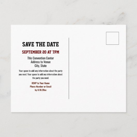 Schoolklasse reünie Red de datum rood Aankondigingskaart (Achterkant)