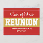 Schoolklasse reünie Red de datum rood Aankondigingskaart (Voorkant)
