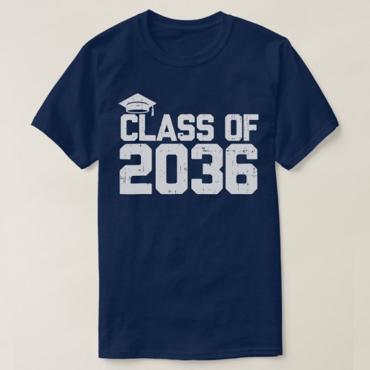 Schoolklasse van 2036 groeit met handafdrukruimte t-shirt (Design voorkant)