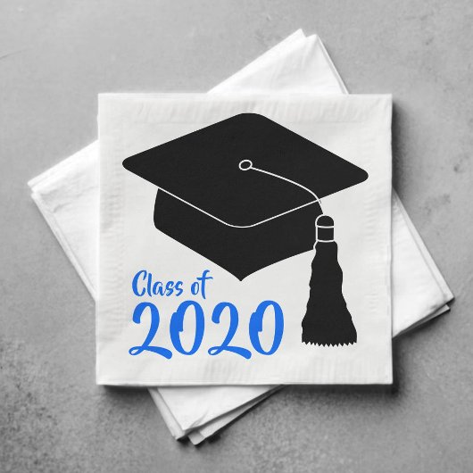 Schoolkleuren blauw jaar servet