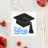 Schoolkleuren blauw jaar servet (Insitu)